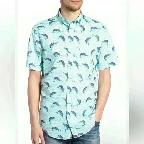 Vineyard Vines Whales 100% Cotton All Over Print Size L - Picture 2 of 8